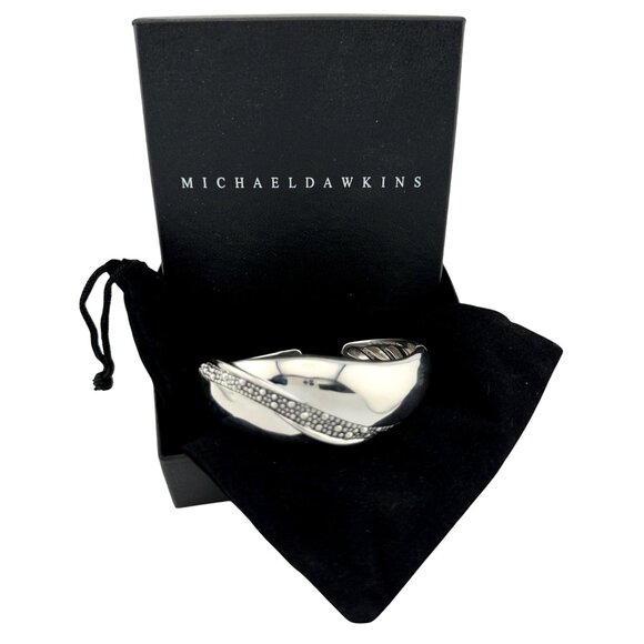 Michael Dawkins Sterling Silver Cuff Bracelet with Beautiful Textured Brand - Picture 2 of 16